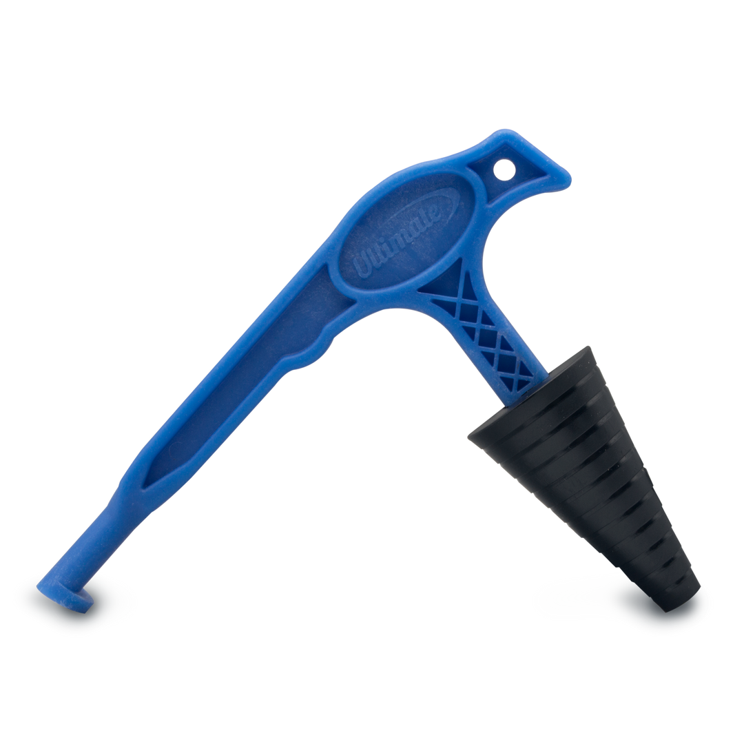Multi-Tool with blue handle and black plug