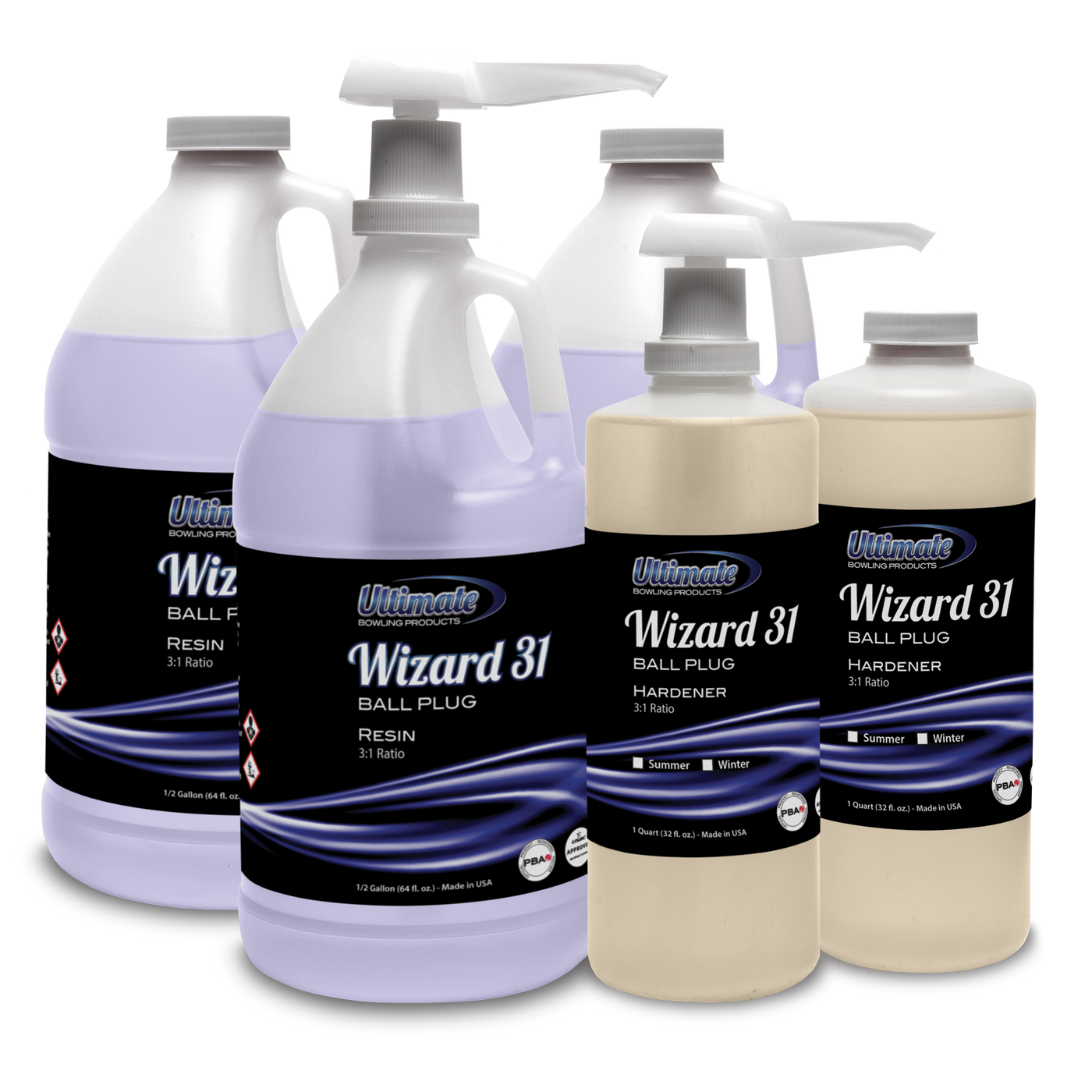 Wizard 31 Epoxy Ball Plug Kit Bottles